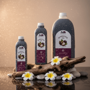 Hil-o-farm All Natural Mangosteen Tea - Pure Fruit Drink in Three Bottle Sizes