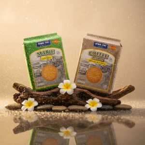 Shan Tai Marie Biscuits Bundle - Original and Coffee Flavors - Pack of 2