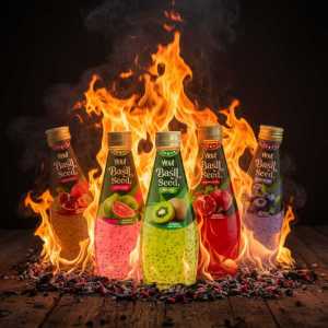 Vinut Basil Seed Drink (Mango, apple, strawberry, guava, Kiwi, Lychee, Blueberry, Pomegranate, Passion Fruit) - Low Sugar, Vegan, Non-gmo & Organic Beverage