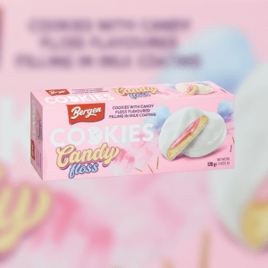 Burgan Candy Floss Cookies - Cream Filled with Pink and Blue Coating - 112g