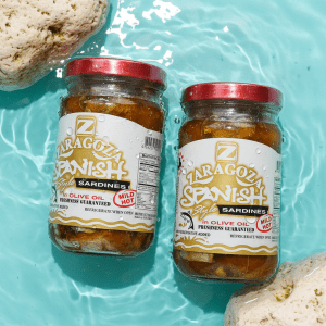 Zaragoza Spanish Style Sardines in Olive Oil, Mild Hot Flavor - 2 Glass Jars