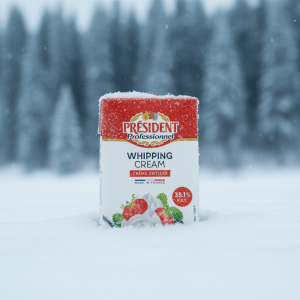 Président Professionnel Whipping Cream 35.1% Fat 1L- Premium Crème Entière for Whipping & Cooking