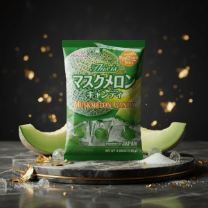 Kasugai Muskmelon Candy with Real Fruit Juice - Japanese Individually Wrapped Hard Candy, 4.05oz (115g)